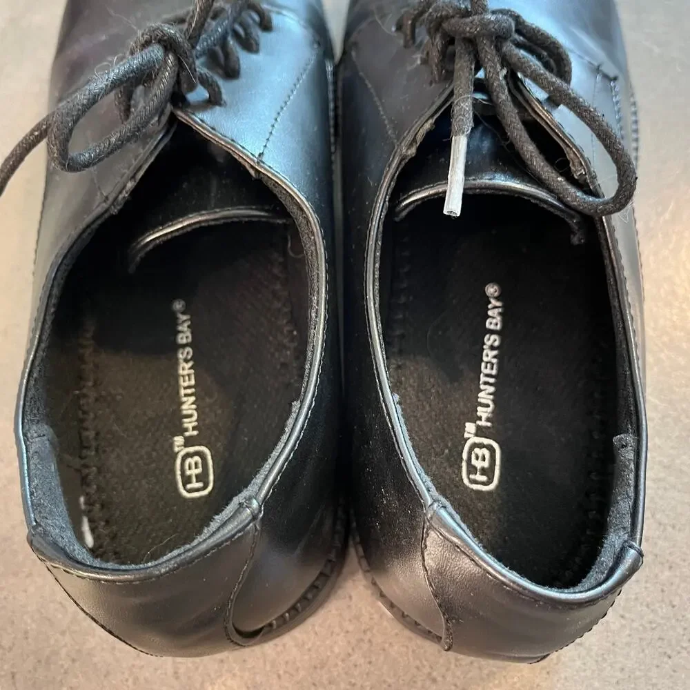 Hunters Bay black oxford formal dress shoes youth big boys 6.5 NEW dance event